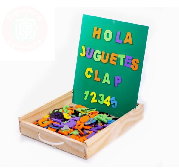 Letras magnéticas con caja de madera