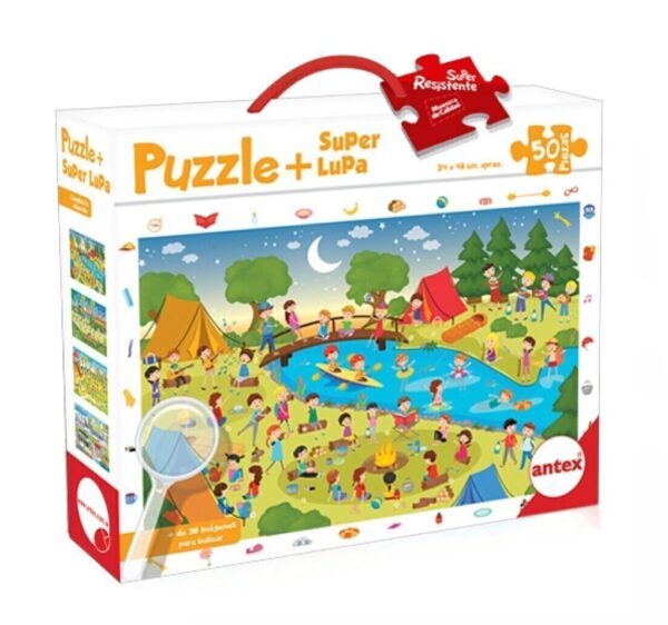 Puzzle + Super lupa: Camping